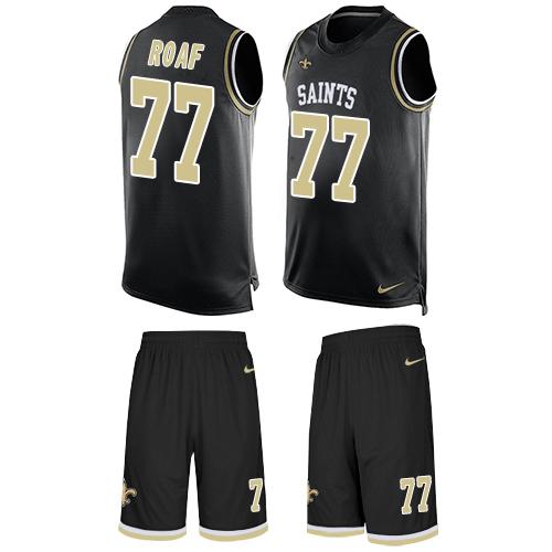 Nike Saints #77 Willie Roaf Black Team Color Men's Stitched NFL Limited Tank Top Suit Jersey